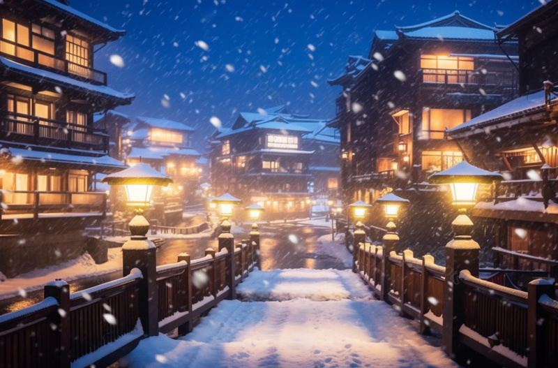 日本温泉小镇大坂泽银山温泉近日遭遇暴雪,高清,摄影图,摄影图片,图片大全,摄影图免费下载